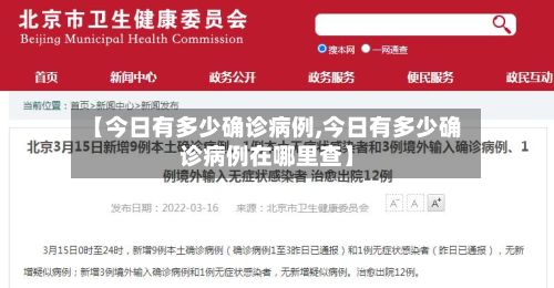 【今日有多少确诊病例,今日有多少确诊病例在哪里查】