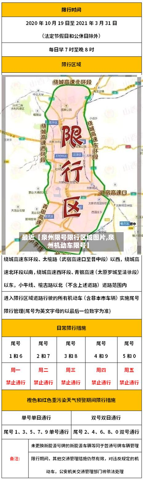 最近【泉州限号限行区域图片,泉州机动车限号】