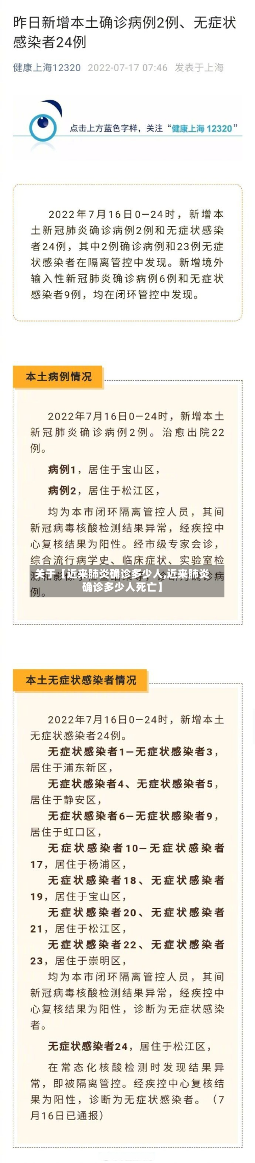 关于【近来肺炎确诊多少人,近来肺炎确诊多少人死亡】